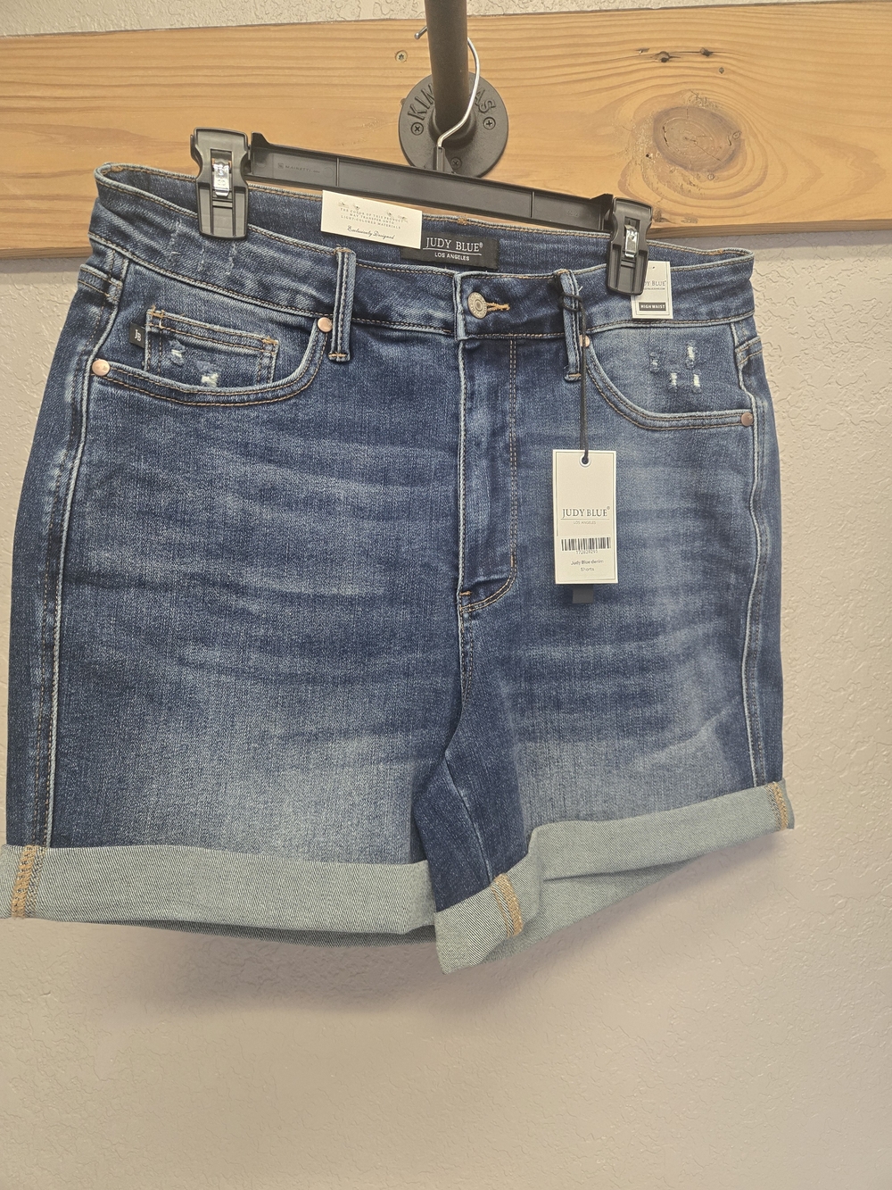 Judy Blue Classic Rolled Hem Dark Blue Denim Jean Shorts